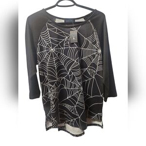 Charlie's Project NWT Medium Web 3/4  Sleeve Top